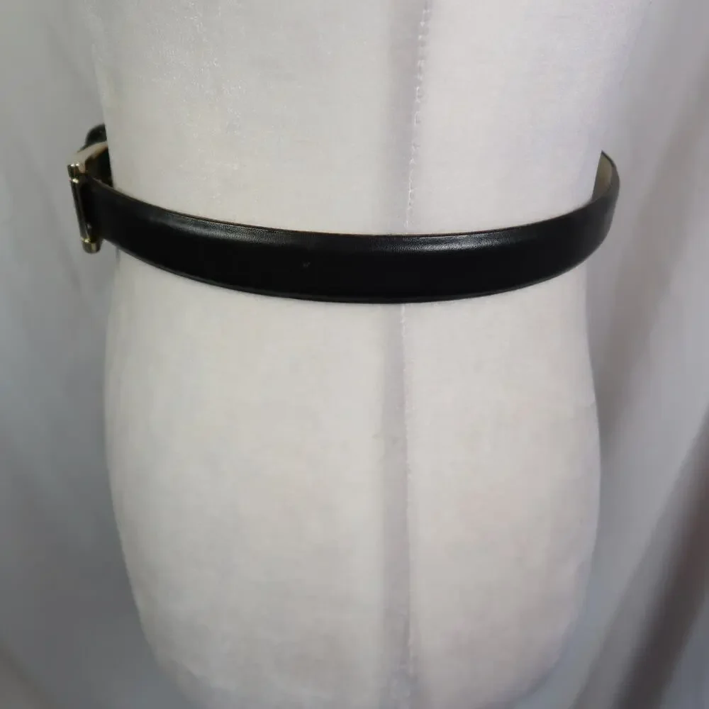 INC International Concepts Black Leather Waist Belt
